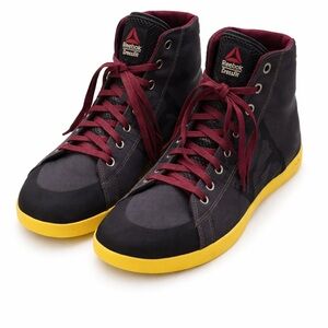 Mens 13 Reebok CrossFit Lite TR High Trainers Black Yellow Gym Lifting Shoes